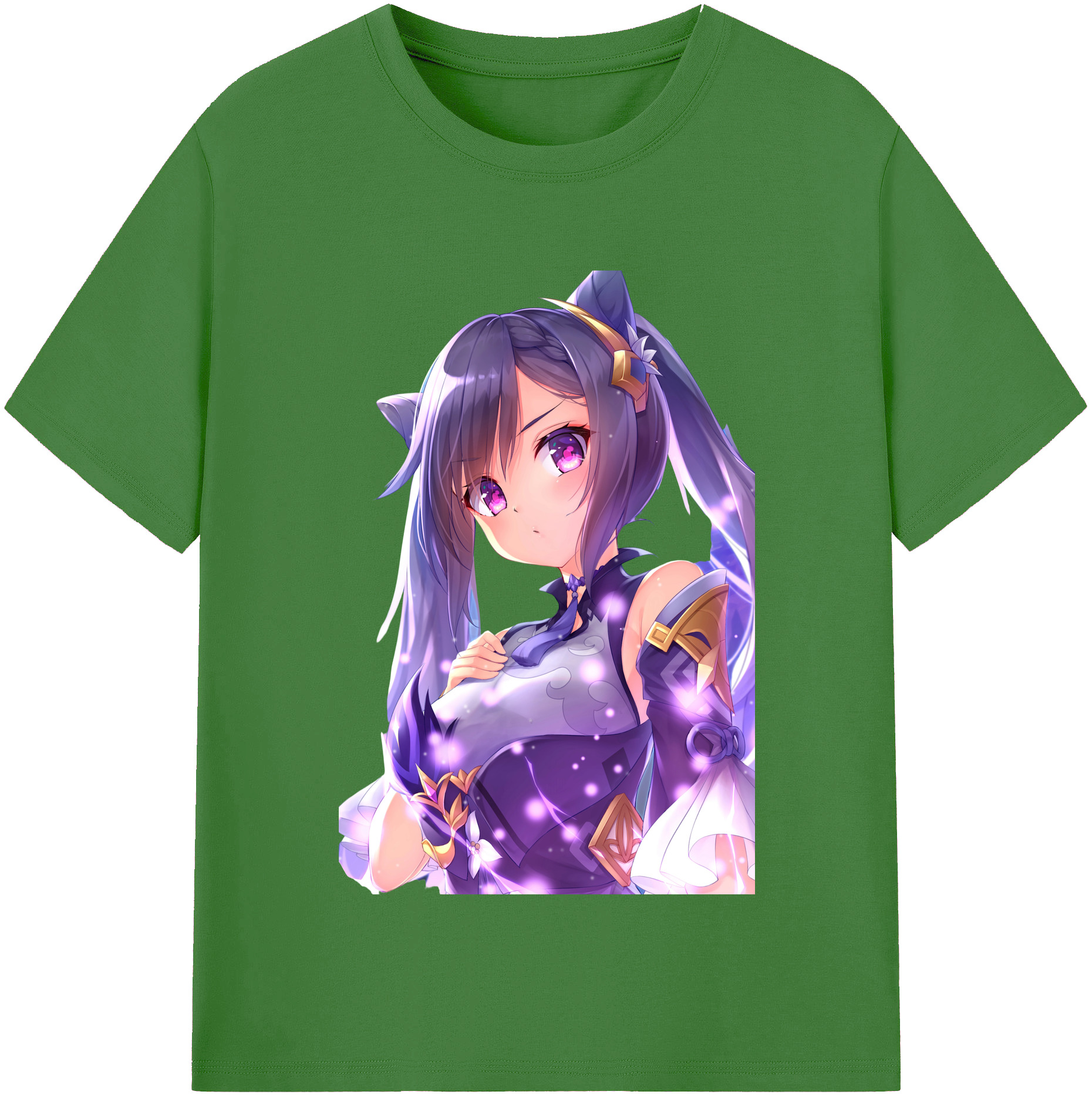 げんし神 刻晴 こくせい genshin Kokusei レディースカジュアルプリントTシャツ（綿100％）